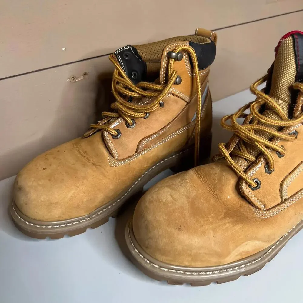 Dickies Men’s Steel Toe Waterproof Work Boots Tan Leather Size 7.5 ASTM F2413-11